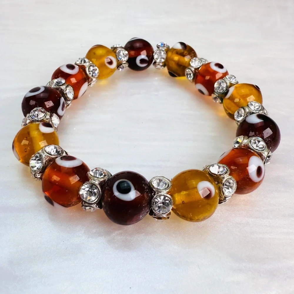 Earthtones Multicolor Beaded Stretch Bracelet